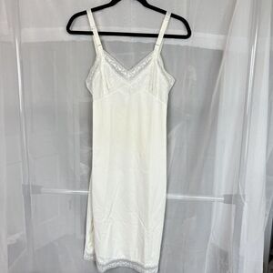 vintage 80's carol brent nylon slip dress lace embroidered cups coquette